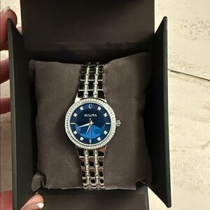 Bulova Women's Watch with Blue Dial and Silver Accents